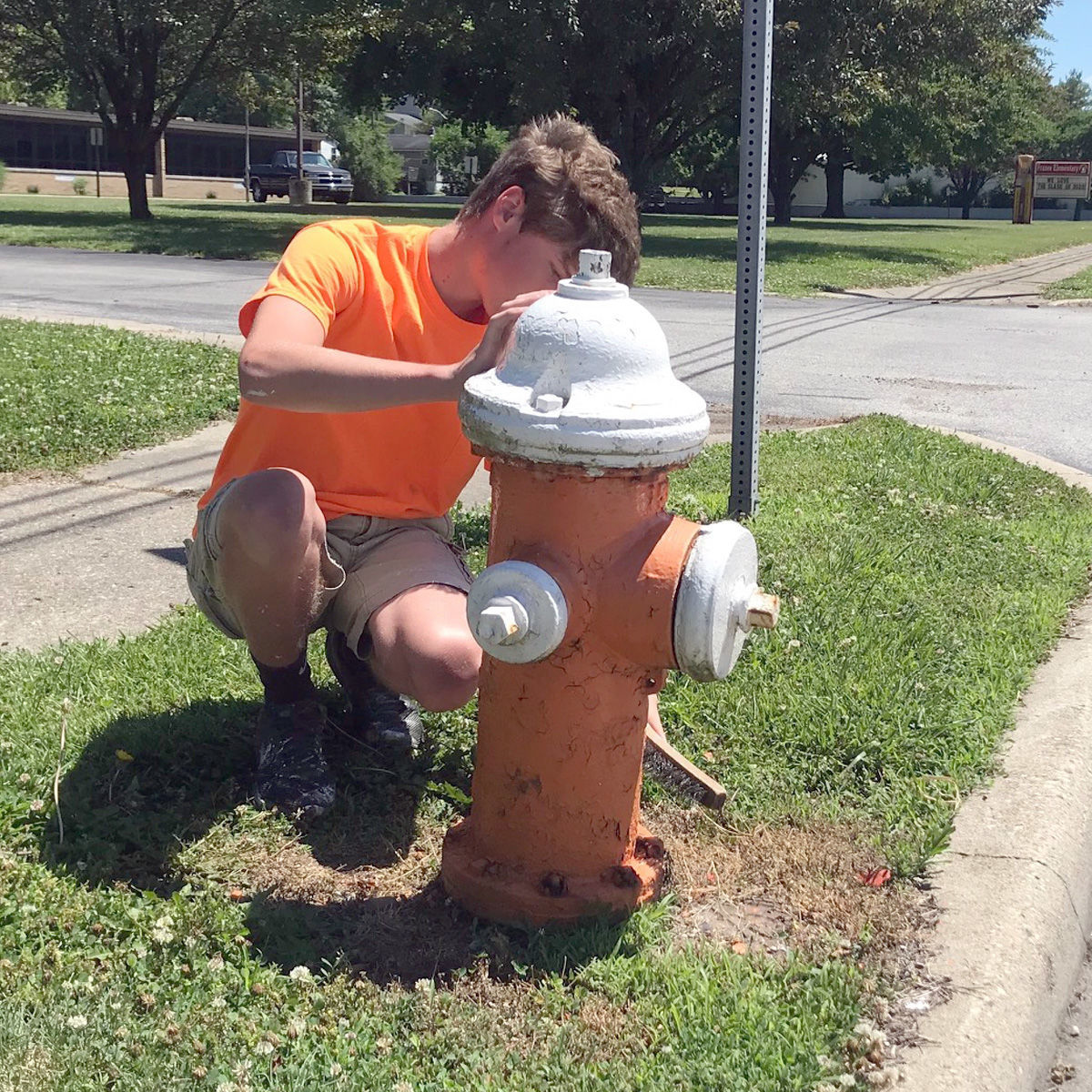 Repainting fire hydrants